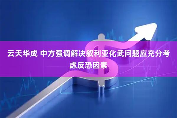 云天华成 中方强调解决叙利亚化武问题应充分考虑反恐因素