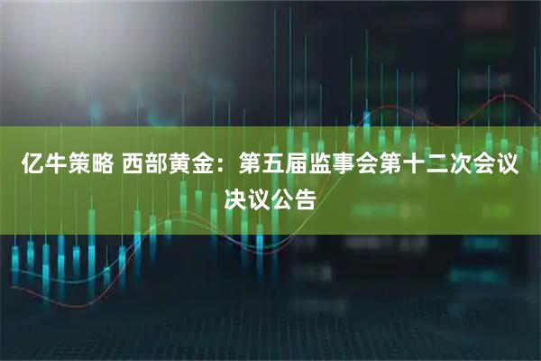 亿牛策略 西部黄金：第五届监事会第十二次会议决议公告