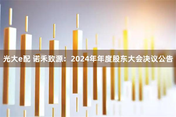 光大e配 诺禾致源：2024年年度股东大会决议公告